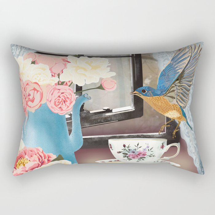 Country Bluebird Rectangular Pillow
