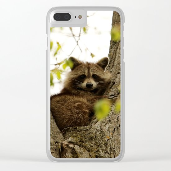 Happy in her hideout Clear iPhone Case