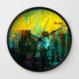 Metropolis Wall Clock | Mixed Media, Digital, Architecture 