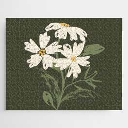 Three flowers on green background Jigsaw Puzzle