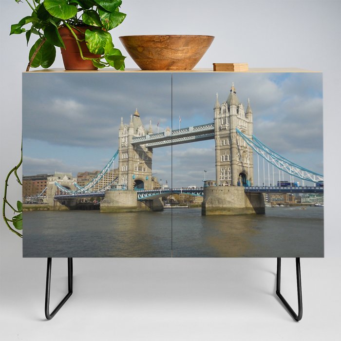 Great Britain Photography - Tower Bridge In The Center Of London Credenza