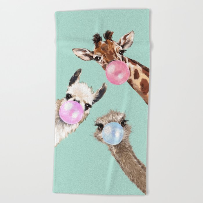 Bubble Gum Gang in Green Beach Towel by Big Nose Work