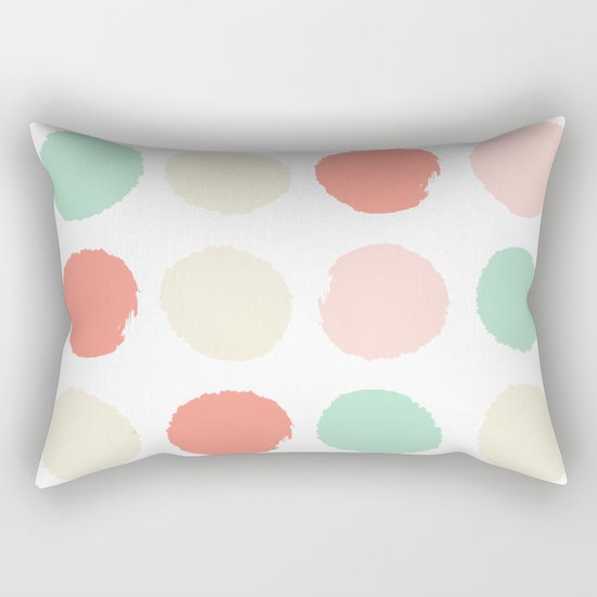 Abstract minimal polka dots pastels painted trendy modern color palette Rectangular Pillow