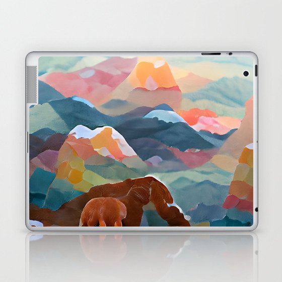 Soft Pastel Abstract Mountains Laptop & iPad Skin