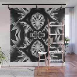 black white abstract fire wings Wall Mural