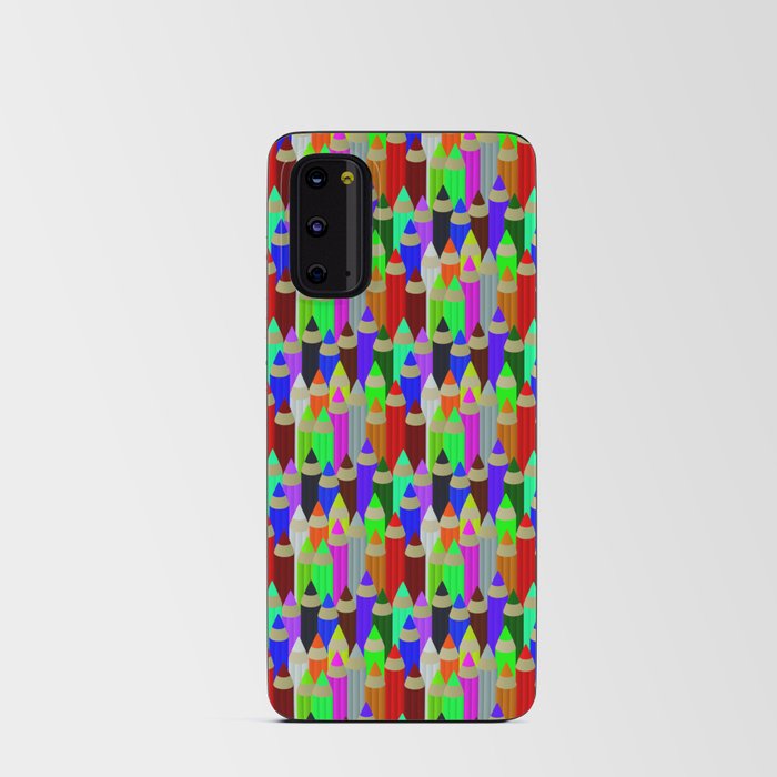  seamless pattern with colored pencils in rows Android Card Case