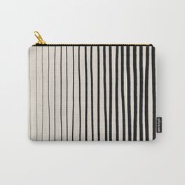 Black Vertical Lines Carry-All Pouch