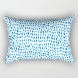 Ocean Rain Splatter Blue Rectangular Pillow