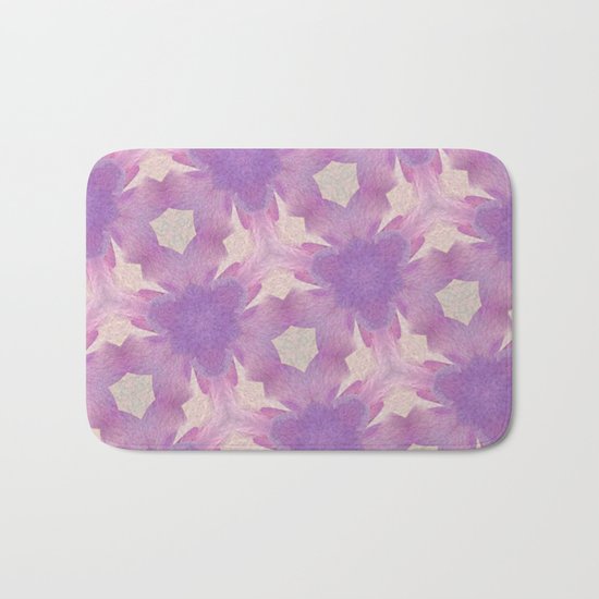 Geometric Floral Design - Purple Bath Mat