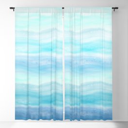 Sea Waves, Abstract Watercolor Painting Blackout Curtain