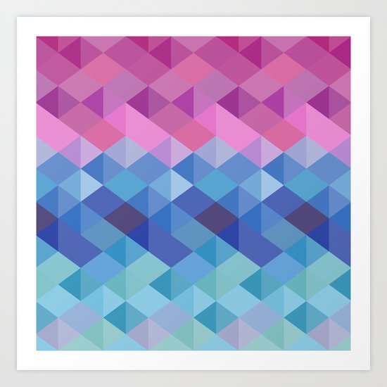 Retro Geometry Art Print