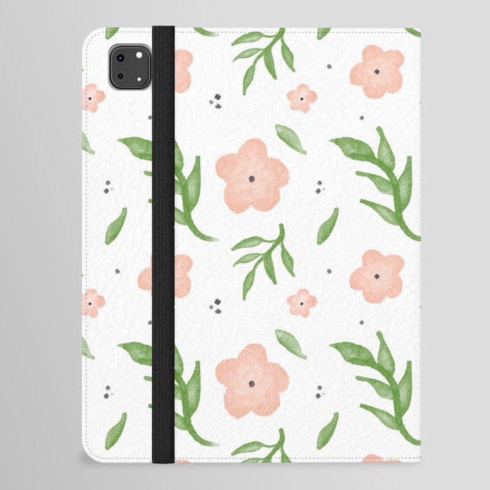Pink flowers and greens iPad Folio Case