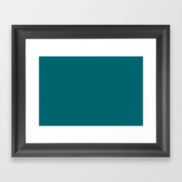Dark Teal Solid Color Pairs Pantone Harbor Blue 18-4728 TCX Shades of Blue-green Hues Framed Art Print
