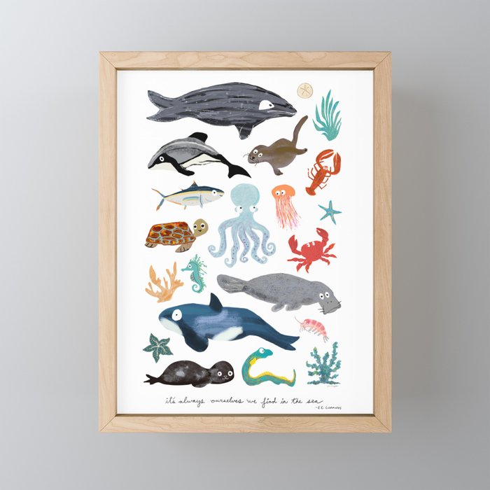 Sea Change: Ocean Animals Framed Mini Art Print