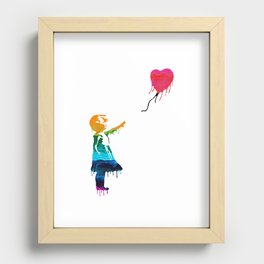 Rainbow Banksy - Balloon Girl Recessed Framed Print
