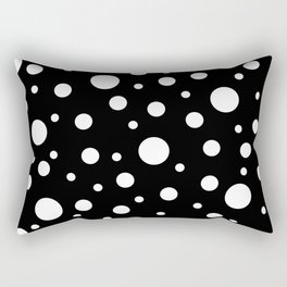 White on Black Polka Dot Pattern Rectangular Pillow