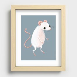 White mouse Recessed Framed Print