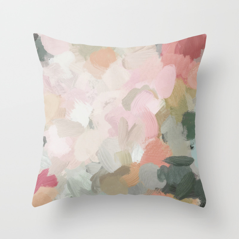 blush colored pillows