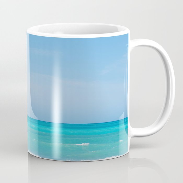 Beautiful azure sea and waves, Tyrrhenian sea in Tuscany, Italy Coffee Mug