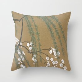 Japanese Kanagawa style painting (Kanagawa oki nami) Throw Pillow