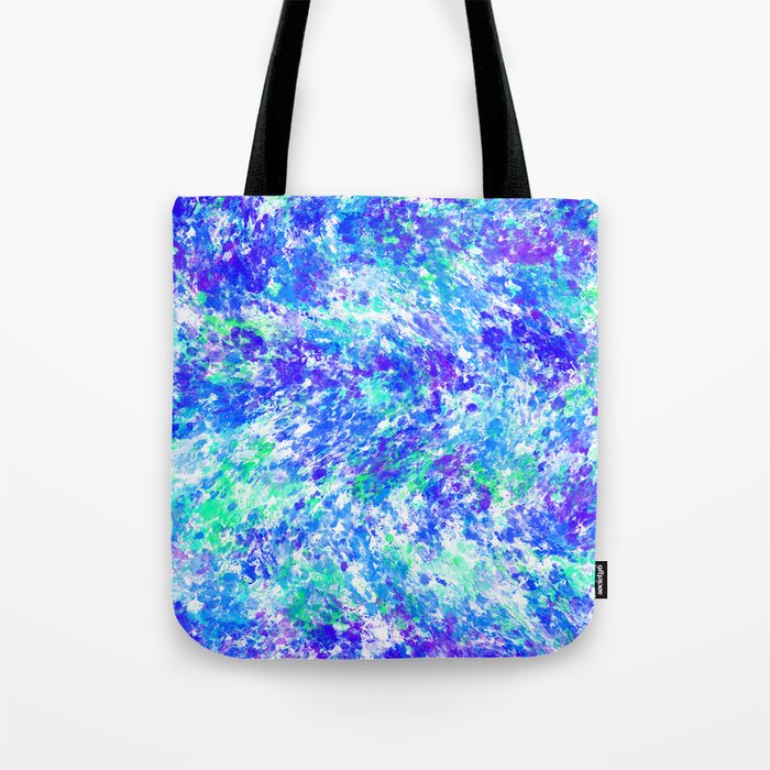 Blue Abstract Paint Texture Pattern Tote Bag