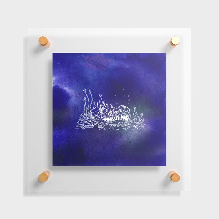 Dino skull – Blue Floating Acrylic Print