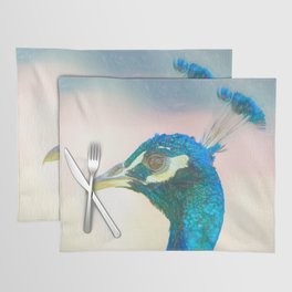 Peacock head coloured pencil look Placemat