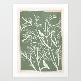 Birds on Branches 02 Art Print