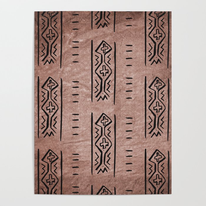 Mud Cloth Mercy Brown and Black Pattern Poster