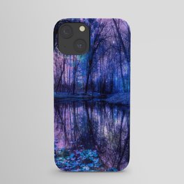 Enchanted Forest Lake Purple Blue iPhone Case
