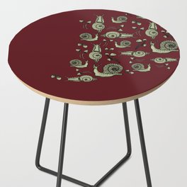 Snail and Mushrooms Modern art Side Table