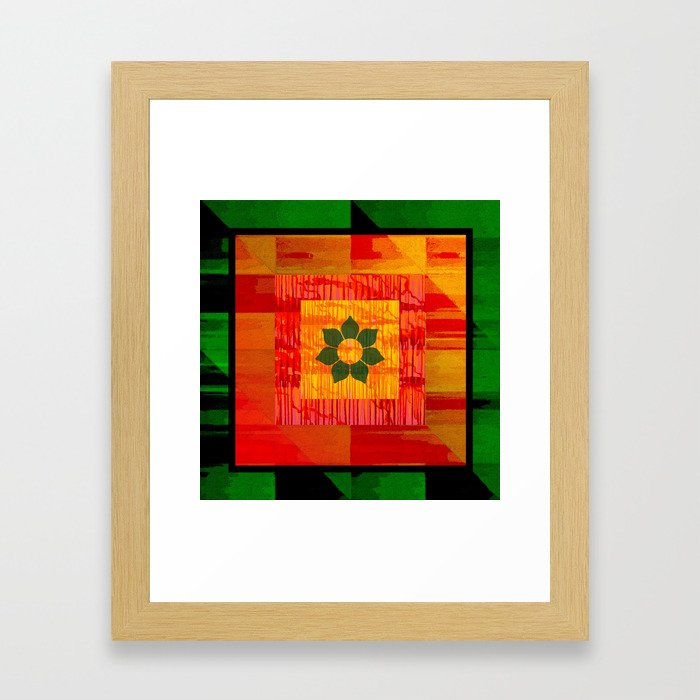 Rasta Colors with Flower Framed Art Print