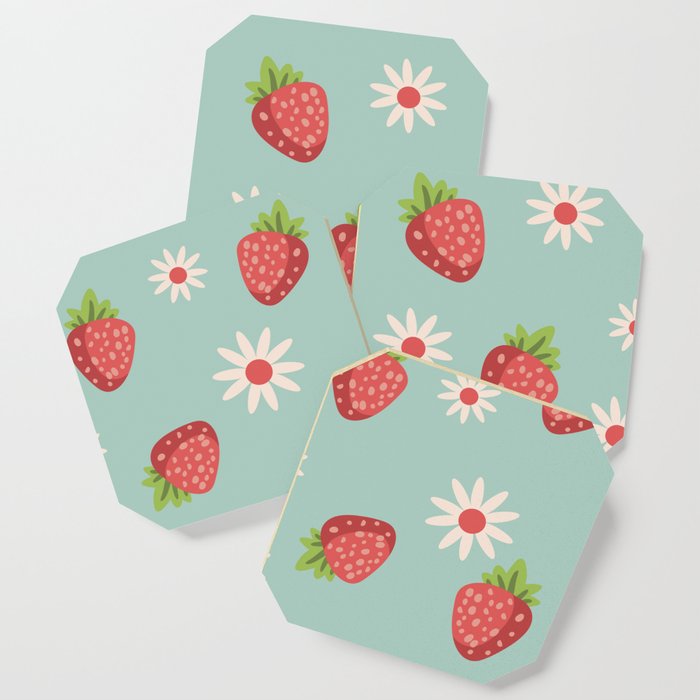 Flowers & Strawberries Coaster