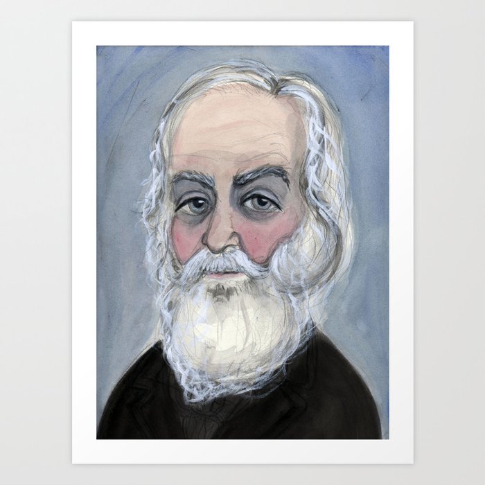 Leaves Of Walt Walt Whitman Literary Portrait Art Print By Bluehourstudio Society6