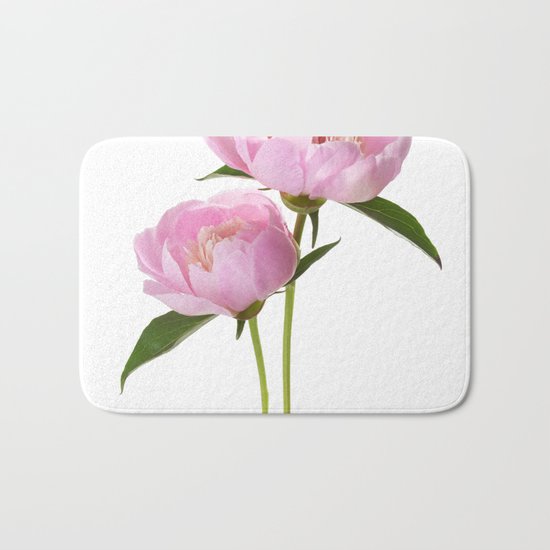 pink peonies Bath Mat