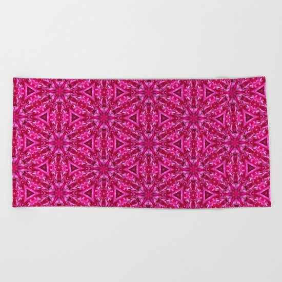 Pink Cabbage Rose Triangles 5072 Beach Towel