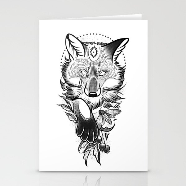 Crying fox Stationery Cards
