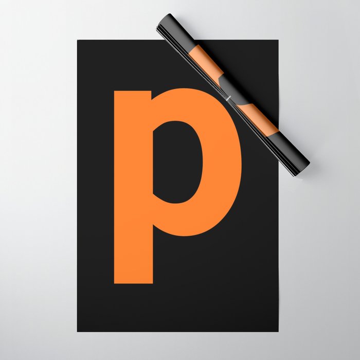 letter P (Orange & Black) Wrapping Paper