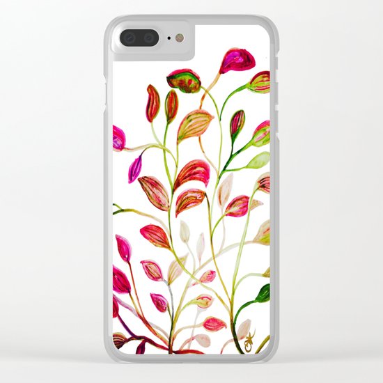Red and Green Leaves! Happy Holidays! Clear iPhone Case