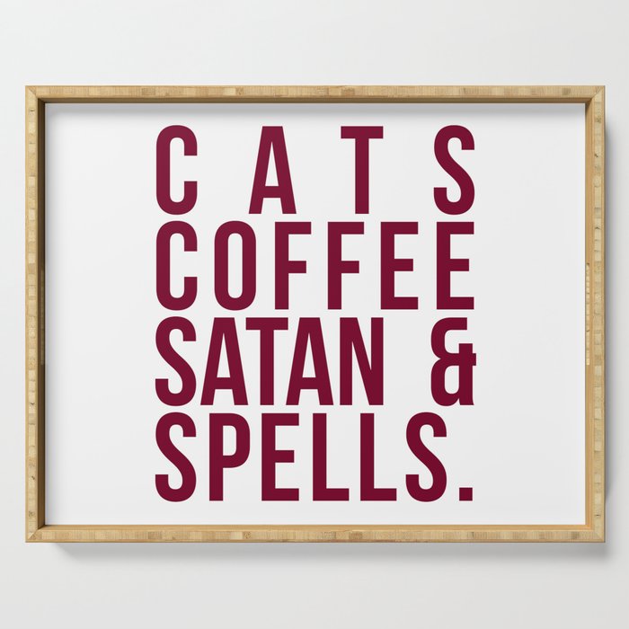 Cats Coffee Satan And Spells Serving Tray