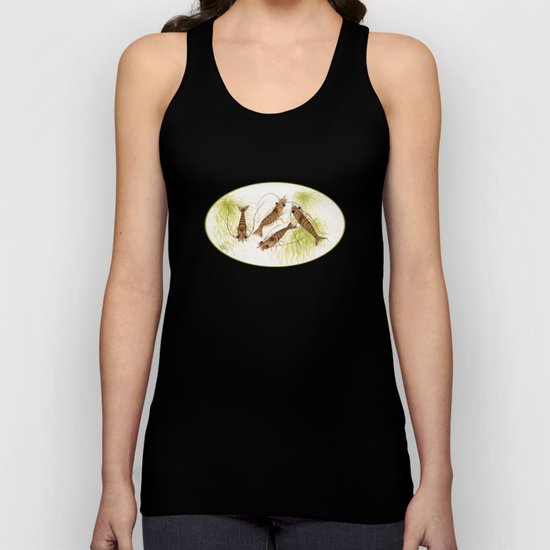 "Shrimp" by Amber Marine ~ Watercolor Painting, (c) 2013 Unisex Tank Top