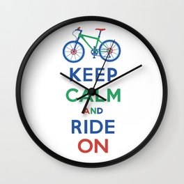 Keep Calm and Ride On Wall Clock