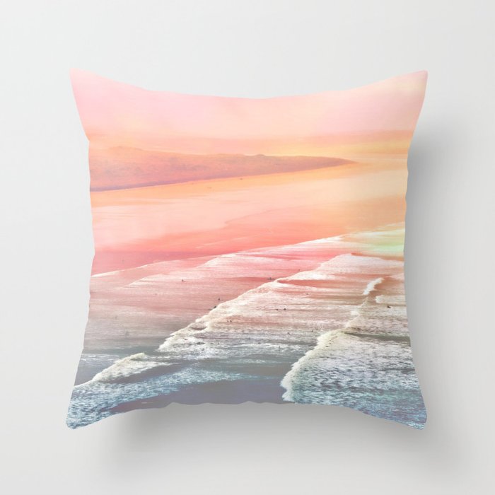 Pink Ocean Throw Pillow