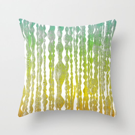 psychedelic stripes - green Throw Pillow