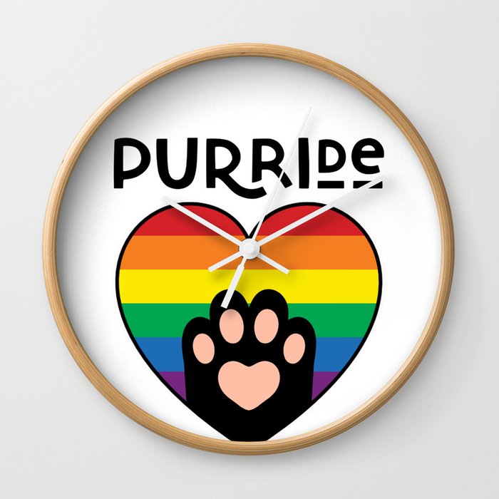 Pride Paw Rainbow Flag Wall Clock
