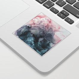 Blush and Paynes Gray Flowing Abstract Reflect Sticker