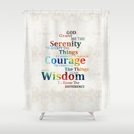 Colorful Serenity Prayer by Sharon Cummings Shower Curtain