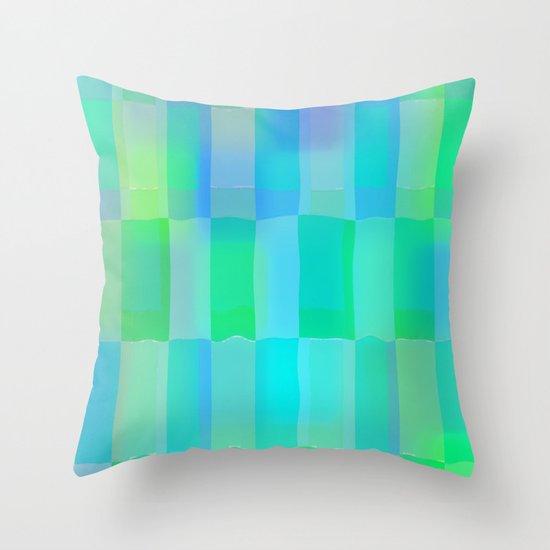 Aqua Pattern Throw Pillow