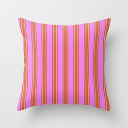 [ Thumbnail: Violet and Chocolate Colored Lines/Stripes Pattern Throw Pillow ]
