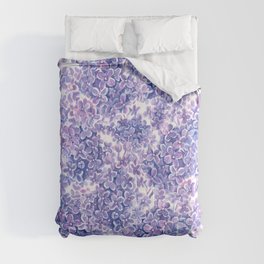 Violet watercolor lilac flowers  Comforter
